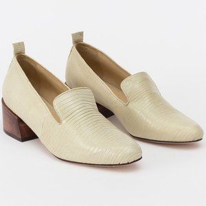 Mari Giudicelli Gavea Loafer in Cream Lizard SZ 38